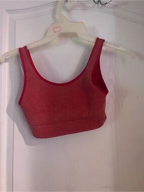 PINK Victoria's Secret Red Ribbed Seamless Sports Bralette
